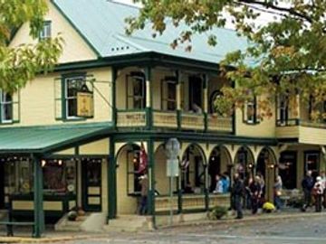 Yellow building with arched windows